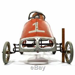 Vintage MURRAY FIRE BALL PEDAL RACE CAR c. 1960's No. 1 CUSTOM HIGH-BACK Rare