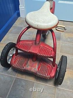 Vintage MURRAY Kid's TRICYCLE Metal Step-Up/Whitewall Tires 1950's-60's L@@K