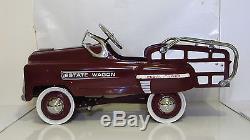 Vintage Maroon Estate Wagon Pedal Car