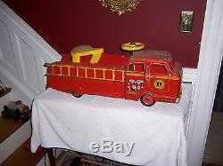 Vintage Marx Fire Truck childs ride-on ladder truck