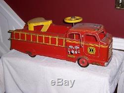 Vintage Marx Fire Truck childs ride-on ladder truck