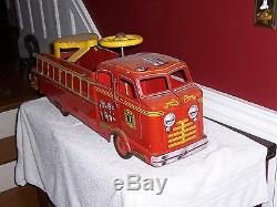 Vintage Marx Fire Truck childs ride-on ladder truck