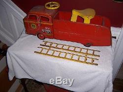 Vintage Marx Fire Truck childs ride-on ladder truck