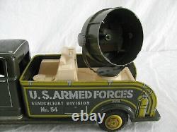 Vintage Marx Pressed Steel US Army Armed Forces #54 Searchlight Truck Read