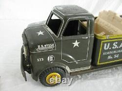 Vintage Marx Pressed Steel US Army Armed Forces #54 Searchlight Truck Read