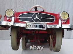 Vintage Mercedes 190 SL Convertible Red Pedal Car late 1950's mid 1960's