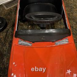 Vintage Metal 1985 Mercedes 500 SEC Red Pedal Car/Children's Kids Ride On Toy