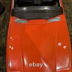 Vintage Metal 1985 Mercedes 500 SEC Red Pedal Car/Children's Kids Ride On Toy