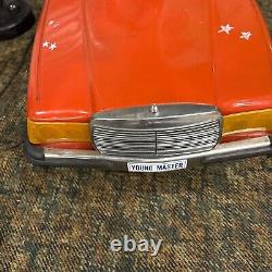 Vintage Metal 1985 Mercedes 500 SEC Red Pedal Car/Children's Kids Ride On Toy