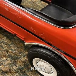 Vintage Metal 1985 Mercedes 500 SEC Red Pedal Car/Children's Kids Ride On Toy