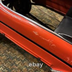 Vintage Metal 1985 Mercedes 500 SEC Red Pedal Car/Children's Kids Ride On Toy