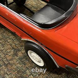 Vintage Metal 1985 Mercedes 500 SEC Red Pedal Car/Children's Kids Ride On Toy