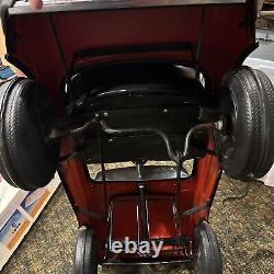 Vintage Metal 1985 Mercedes 500 SEC Red Pedal Car/Children's Kids Ride On Toy