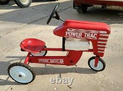 Vintage Metal AMF 502 Pedal Tractor Power Trac Chain Driven & matching trailer