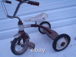 Vintage Metal Kid's Tricycle With Metal Seat