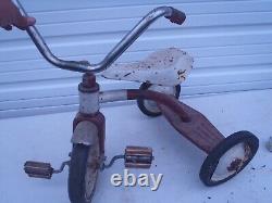 Vintage Metal Kid's Tricycle With Metal Seat