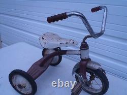 Vintage Metal Kid's Tricycle With Metal Seat