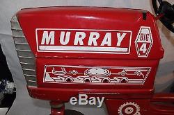 Vintage Metal Murray Red Tractor Ball Bearing Chain Driven Pedal Car