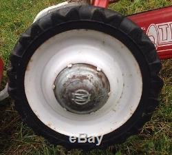 Vintage Metal Murray Trac Ball Bearing- Red Tractor Pedal Car with AMF cart