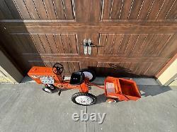 Vintage Metal Murry Trac 2 Ton Pedal Car With Dump Trac Trailer
