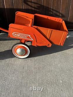 Vintage Metal Murry Trac 2 Ton Pedal Car With Dump Trac Trailer