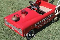 Vintage Metal Pedal Car Fire Fighter Engine Unit No. 508 Truck AMF Inc Ladder