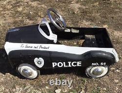 Vintage Metal Pedal Police Car By Instep