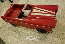 Vintage Metal Peddle Car Sports Car Antique Kids Red Great Item