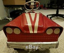 Vintage Metal Peddle Car Sports Car Antique Kids Red Great Item