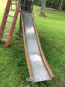 Vintage Metal Playground Set Sliding Board Slide Industrial Steel Hard to find