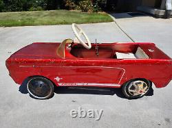 Vintage Metal Red Mustang Pedal Car 40 Original Pre 1970's