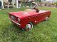 Vintage Metal Red Mustang Pedal Car 40 Original Pre 1970's
