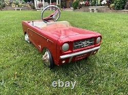 Vintage Metal Red Mustang Pedal Car 40 Original Pre 1970's