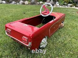 Vintage Metal Red Mustang Pedal Car 40 Original Pre 1970's