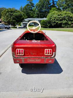 Vintage Metal Red Mustang Pedal Car 40 Original Pre 1970's