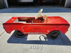 Vintage Metal Red Mustang Pedal Car 40 Original Pre 1970's