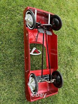 Vintage Metal Red Mustang Pedal Car 40 Original Pre 1970's