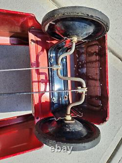 Vintage Metal Red Mustang Pedal Car 40 Original Pre 1970's