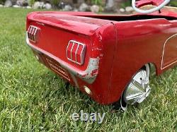 Vintage Metal Red Mustang Pedal Car 40 Original Pre 1970's