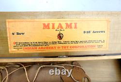 Vintage Miami 6' Bow and Arrow Set, 1930's, Indian Archery and Toy Corp, Nice