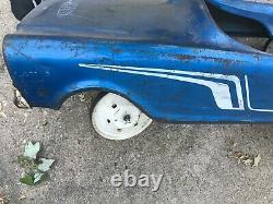 Vintage Midwest Sportster Pedal Car Blue with Steering Wheel