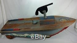 Vintage Mili-Toys 48 WWII Mosquito Squadron PT Boat ride-onMilitary pedal car