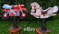 Vintage Motorcycle Playground Spring Ride Gametime Saddle Mates Cast Aluminum