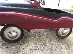 Vintage Murray Dip Side Pedal Car Antique Burgundy/Black