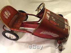 Vintage Murray Fire Ball Racer pedal car fire truck ride on pressed steel open