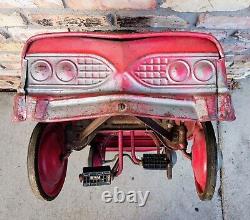 Vintage Murray Metal Fire Chief Red Pedal Car with Bell 1950's Original Paint