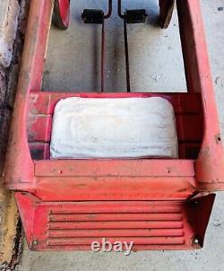 Vintage Murray Metal Fire Chief Red Pedal Car with Bell 1950's Original Paint
