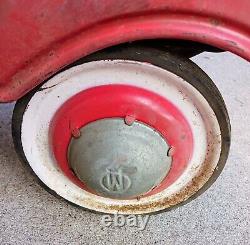 Vintage Murray Metal Fire Chief Red Pedal Car with Bell 1950's Original Paint