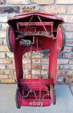 Vintage Murray Metal Fire Chief Red Pedal Car with Bell 1950's Original Paint