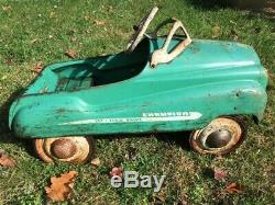 Vintage Murray PEDAL CAR CHAMPION JET FLOW DRIVE 1950s All Metal Dip Side Green